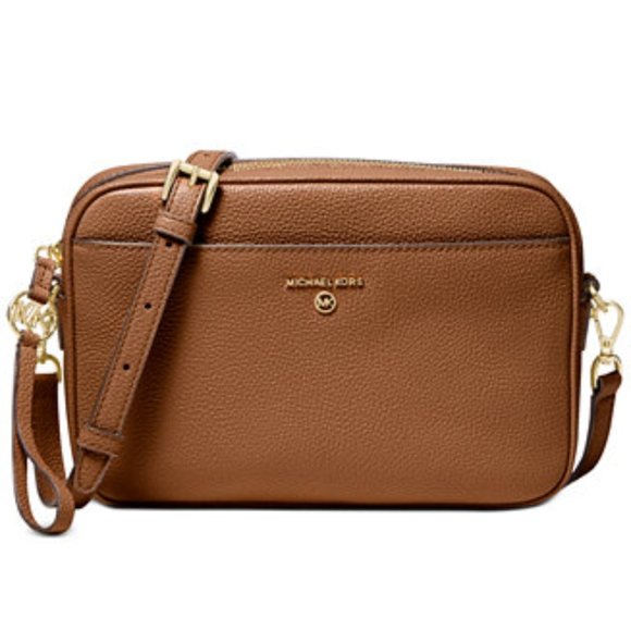 Bags New Michael Kors Jet Set Charm East West Leather Brown Tan